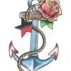 Tattooed Now! Temporary Tattoo - Anchor and Rose